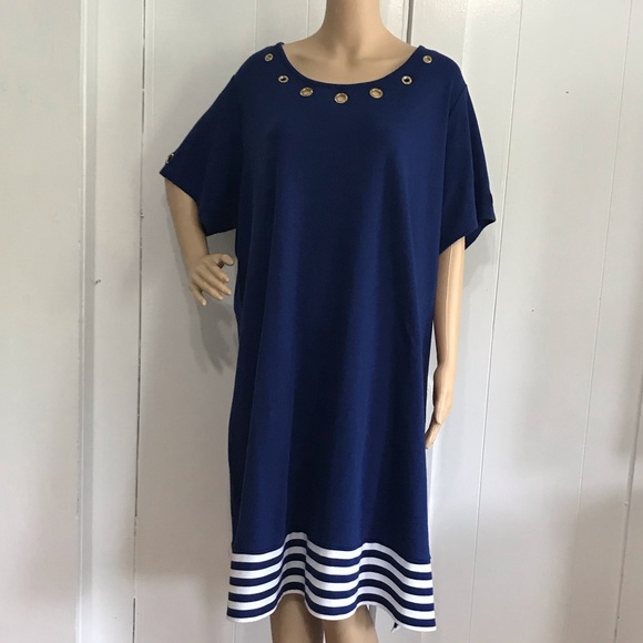 Quacker Factory Dresses & Skirts - Quacker Factory Blue & White Dress 3X